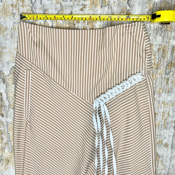 Tibi Midi Skirt Tan with White Stripe Size 2 - Picture 3 of 7